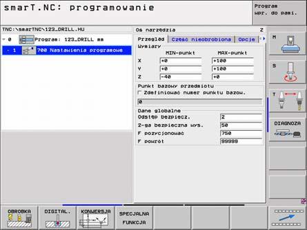 Znajduj ce si w dyspozycji zabiegi obróbkowe (units) Po wyborze trybu pracy smart.nc wybieramy poprzez softkey EDYCJA znajduj ce si w dyspozycji zabiegi obróbkowe.