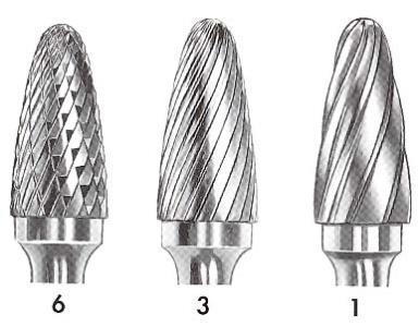 FREZY TRZPIENIOWE Z WĘGLIKÓW SPIEKANYCH PEŁNY ŁUK Rodzaj d1 (mm) l2 (mm) d2 (mm) l1 (mm) 6 3 1 TK SF-41M 3 6 3 38-6 - 3 TK SF-42M 3 12,7 3 38-6 - 3 TK SF-11M 3 12,7 6 56-6 - 3 TK SF-42ML2 3 12,7 3