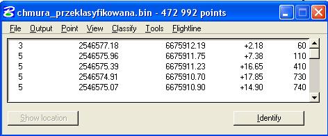 W oknie głównym tscan ustawić: View>Medium dialog Aby odczytać intensywność dla 5 reprezentatywnych punktów