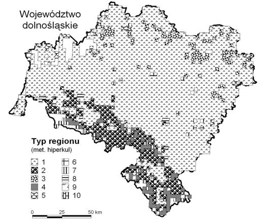 Zastosowanie wybranych metod klasyfikacji obiektów wielocechowych... 11 Tworzący większe skupienia w sąsiedztwie typu 3 typ 8 wyróżnia większa podatność na erozję i większy spadek terenu.