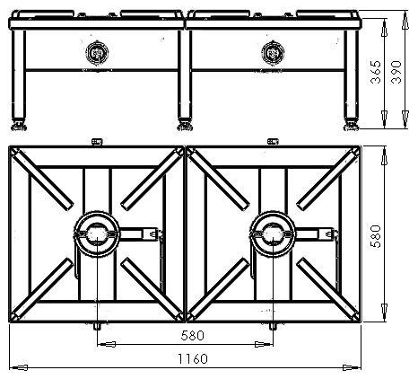 (taboret) oznaczona symbolem TG-1(*)(**) Wymiary[mm]: wysokość 365, szerokość 580, głębokość