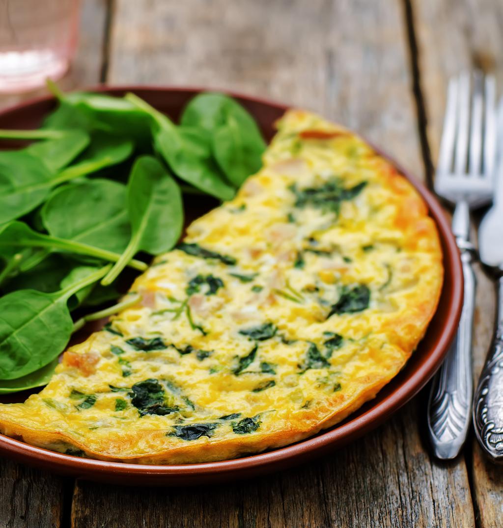 omlet ze szpinakiem i pomidorami 234 kcal / porcja 1 porcja 30 min.