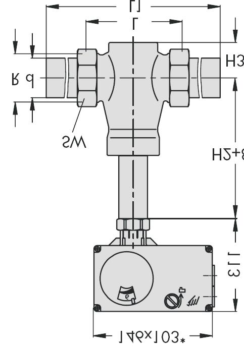 pneumatycznym typ 3222/2780-1; DN 15 do 50, typ 3222/2780-2: DN 15 do 50 Wykonania zaworu przelotowego typu