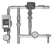 19) PPU Układ regulacji obiegu wody grzewczej Układ regulacji obiegu wody grzewczej stosowany w centralach wyposażonych w nagrzewnice wodne kompletny układ zapewniający zasilenie oraz sterowanie