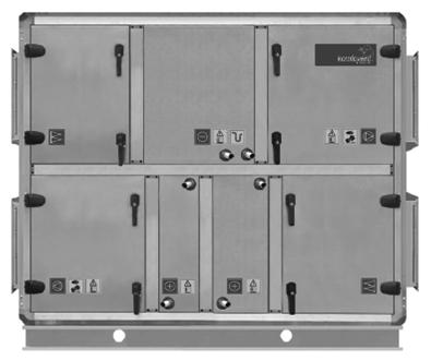 Komfovent KASIK Centrale wentylacyjne KASIK RA Centrale z glikolowym wymiennikiem ciepła odzysk ciepła do 55% pełna separacja sekcji nawiewu od sekcji wyciągu, gwarantuje