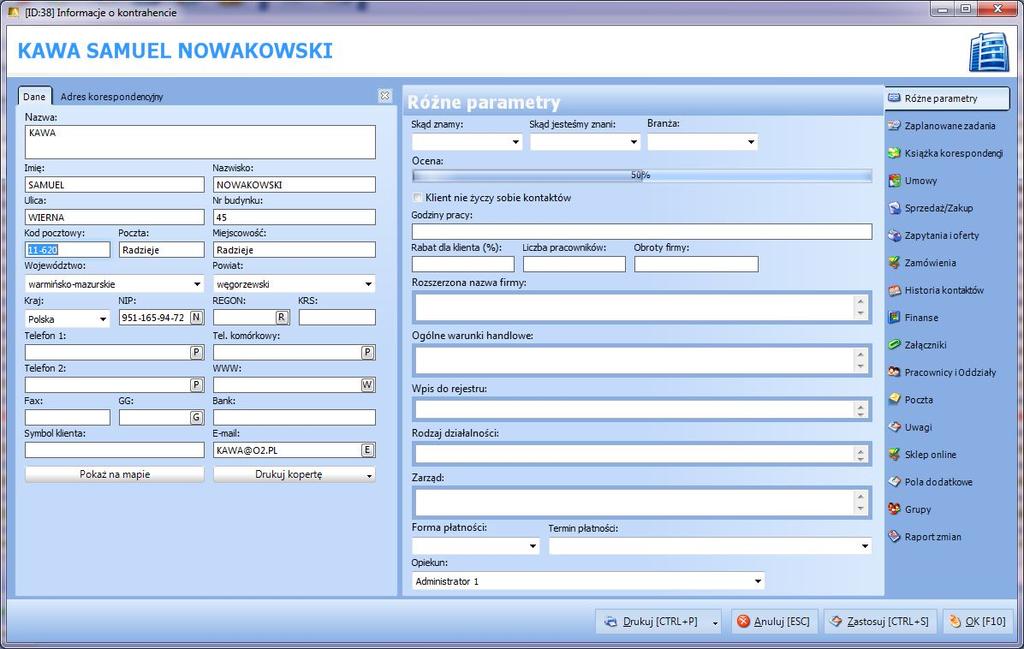 ROZDZIAŁ 5. PODSAWOWA OBSŁUGA PROGRAMU 26 Bardzo często podczas importowania danych kontaktowych z zewnętrznego źródła (np. pliku CSV) pojawia się właśnie powyższy problem, tzn.