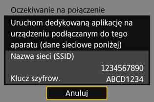 4 Konfigurowanie sieci ręcznie Wybierz żądaną nastawę szyfrowania. W pozycji szyfrowania wybierz opcję [AES]. Wybierz pozycję [OK] i naciśnij przycisk <0>.