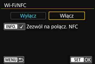 f-cji bezp.]. 3 Wybierz pozycję [Wi-Fi/NFC]. 4 Wybierz pozycję [Włącz].