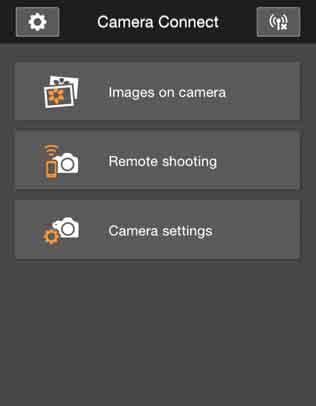 Obsługa aparatu za pomocą smartfonu Smartfon z zainstalowaną aplikacją Camera Connect można wykorzystać m.in. do przeglądania obrazów zapisanych w aparacie i zdalnego fotografowania.