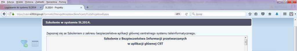 Pierwsze logowanie do systemu Prezentacja aplikacji SL2014 Przed przystąpieniem do prac w systemie SL2014 należy zapoznać się z