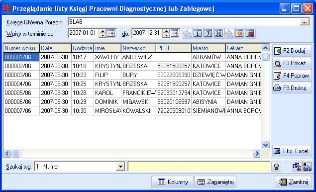 2. Przychodnia pole Grupa usług/ umowa w zależności od wybranego sposobu identyfikacji zleceń pole to umożliwia wybór grupy usług refundowanych lub umowy, dla których wyszukiwane będą zlecenia, pole