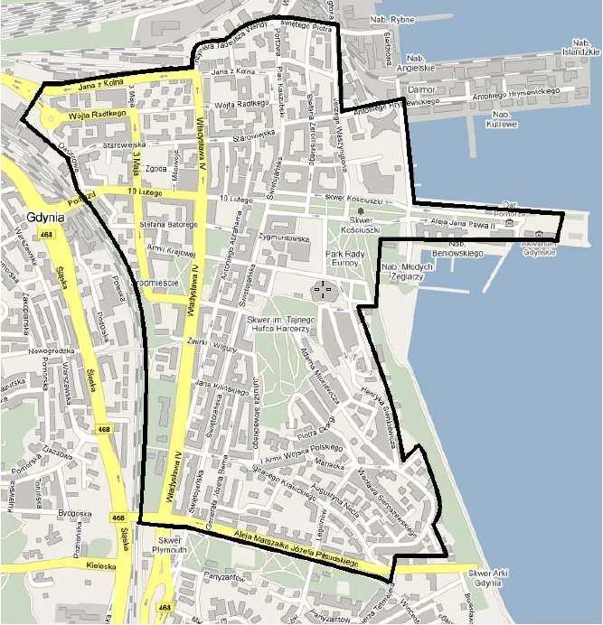 Granice Strefy Płatnego Parkowania w Gdyni Załącznik nr 1 do