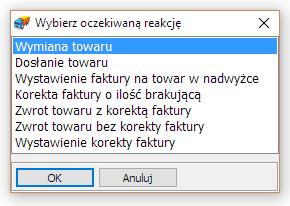 zgłoszeniu wskazywać tylko jeden rodzaj przyczyny reklamacji. Pozwoli to na prawidłowe i szybkie rozpatrzenie reklamacji i przekazanie informacji zwrotnej.