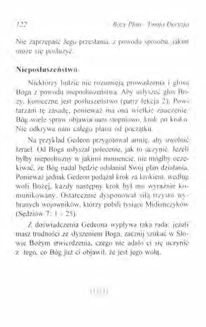 122 Boźy Plan - Twoja Decyzja Nie zaprzepaść Jego przesiania.