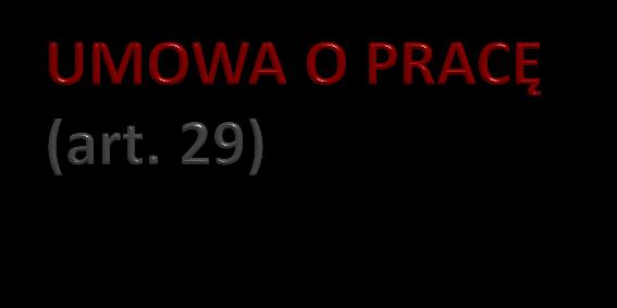 1. Umowa o pracę określa strony umowy, rodzaj umowy, datę jej zawarcia oraz warunki pracy i płacy, w szczególności: 1) rodzaj pracy; 2) miejsce wykonywania pracy; 3) wynagrodzenie za pracę