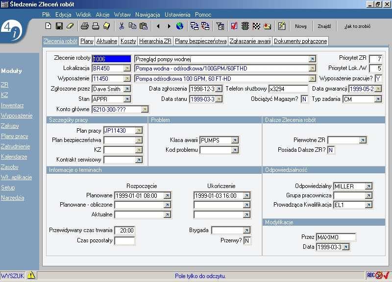 Keywords: maintenance management TPM RCM expert systems process analysis Contact person: Jan Kaźmierczak, Professor Head of Engineering of the Work