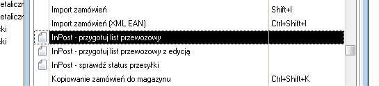 25 10 Wykorzystanie operacji dodatkowych WF-MAG Po zainstalowaniu skryptów dla operacji dodatkowych WF-Maga, możliwe jest przygotowywanie listów przewozowych z poziomu programu WF-MAG.