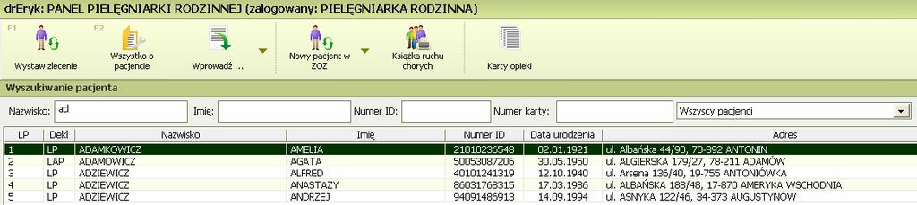 39 Karty opieki nad pacjentem Zarówno pielęgniarka rodzinna jak i położna mają możliwość prowadzenia dokumentacji medycznej