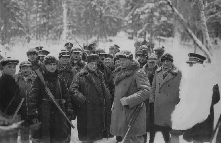 Polowanie z udziałem prezydenta RP Ignacego Mościckiego, Białowieża, 1930 r.