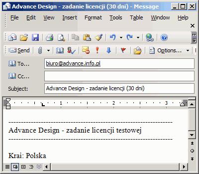 4. Advance daje możliwość wysłania informacji przez e-mail lub przez fax. Wybierz wygodny dla siebie sposób i kliknij Dalej. Rysunek 25: Wybór metody wysłania żądania 5.