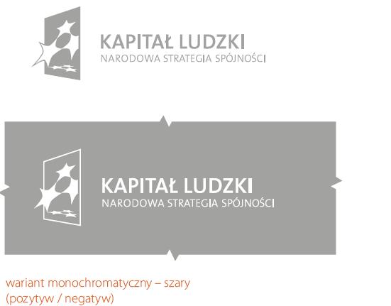 10 Różne warianty kolorystyczne logotypu PO KL Logotyp PO KL stosowanie tła Podstawowym tłem dla logotypu jest