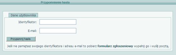 Informacje ogólne Przypomnienie hasła Jeżeli nie pamiętamy hasła logowania mamy możliwość jego przypomnienia. W tym celu w oknie logowania wybieramy przycisk.