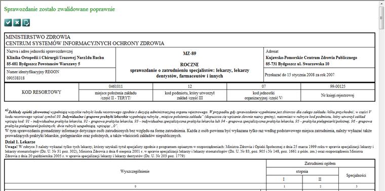 Wprowadzanie sprawozdań "Wiersze dynamiczne, utworzone poprzez dodanie wiersza do działu, możemy usunąć z sprawozdania. W tym celu używamy przycisku dynamicznego.