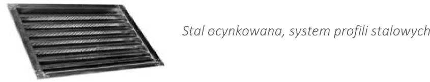 Czerpnia / wyrzutnia prostokątna stalowa ocynkowana CZER SC PR - OC H [mm] Cena [PLN/szt.