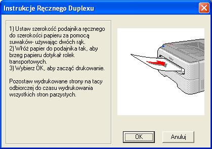 Metody drukowania d Umieść oburącz papier w szczelinie podajnika ręcznego stroną do zadrukowania skierowaną do góry.