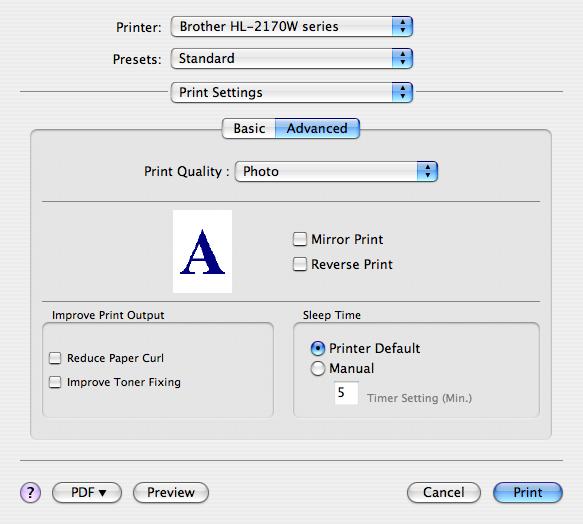 Sterownik i oprogramowanie Zakładka Advanced (Ustawienia zaawansowane) 3 Print Quality (Jakość druku) Można wybrać następujące opcje jakości druku: Photo (Fotograficzny) Jest to tryb drukowania