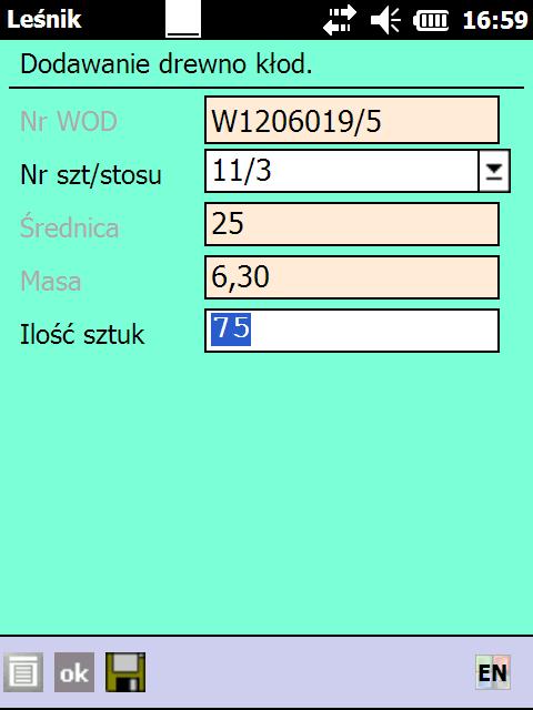 zerwanie wszystkich numerów w danej partii. Tą metodą możliwy jest również rozchód kłód posztucznych oraz kłód w stosach (całych stosów).