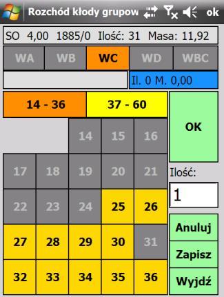 średnic z danej partii (formularz podobny, jak przy przychodzie kłód w grupach).