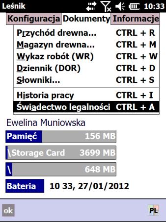 przekazywany do właściwych terytorialnie nadleśnictw w związku z czym obowiązek ten ciąży na jednostkach Lasów Państwowych. Moduł Świadectwo legalności nie jest zależny od systemu LAS.