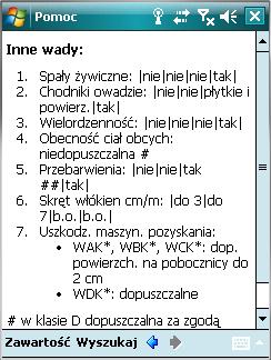 dz z korą 35 25 - - Min. dł. bez wad 4 4 - -( dot. sęków ) Sęki Otwarte o śr.