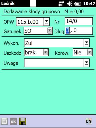 Informacje pisane do ww. nagłówka są wspólne dla wszystkich sztuk w odbieranej partii drewna (numerze drewna).