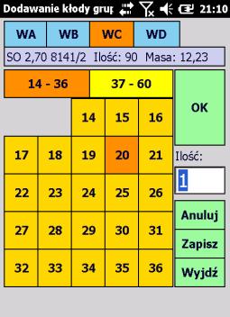 1.4.1.3.1 FORMULARZ GRAFICZNY Formularz graficzny jest najwygodniejszą formą wprowadzania danych na ROD dla kłód w grupach.