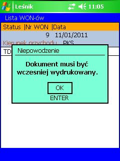 Status Nr WON Data Oznacza czy dany dokument zaznaczony jest do przesłania (transferu) do systemu LAS.