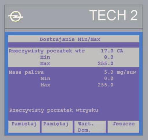 W czasie tego badania wykazano, e pokładowy system diagnostyczny umoliwiał odczyt wartoci masy paliwa dostarczanego do komór spalania w kolejnych cyklach roboczych silnika (rys. 13).