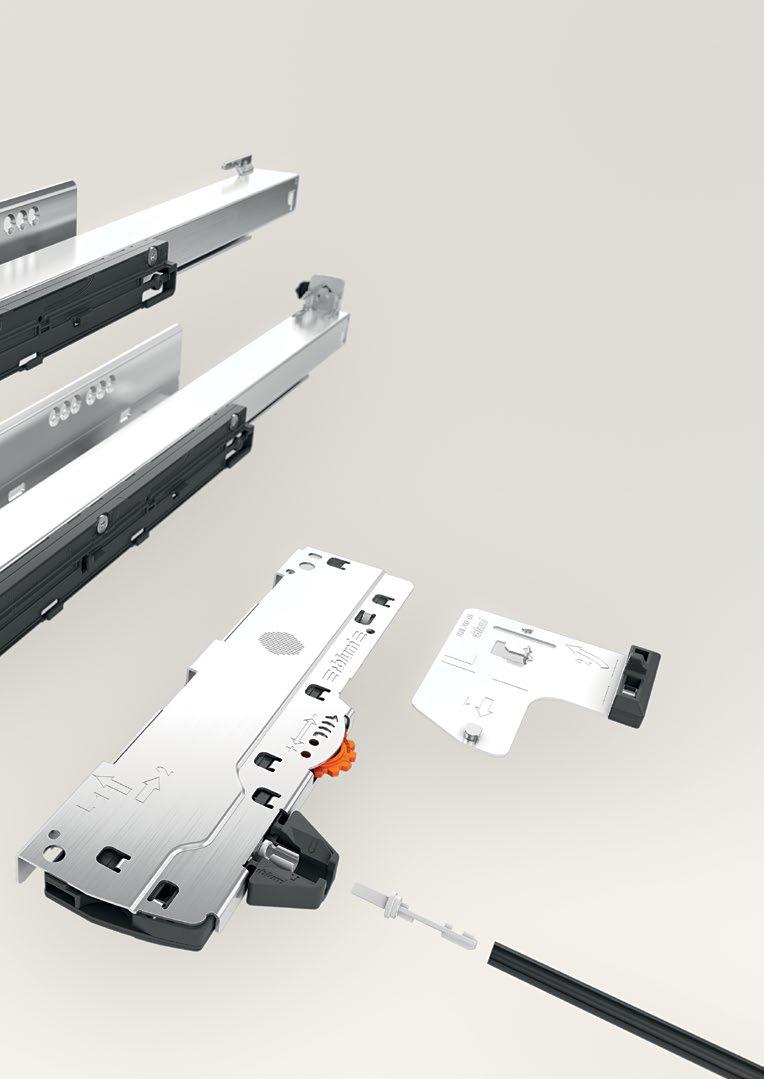 Elementy TIP-ON BLUMOTION 1. Prowadnica LEGRABOX z TIP-ON BLUMOTION 2. Prowadnica MOVENTO z TIP-ON BLUMOTION 3.