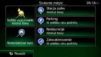 7. W razie konieczności możesz nacisnąć inną lokalizację na mapie, aby zmienić cel podróży. W nowej lokalizacji pojawi się kursor ( ).