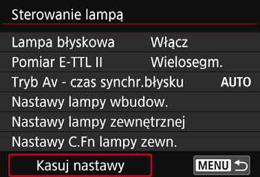 Fn lampy zewn.], a następnie naciśnij przycisk <0>. 188 2 1 2 Wybierz funkcję indywidualną. Użyj przycisków <Y> <Z>, aby wybrać numer funkcji, a następnie wprowadź ustawienia funkcji.