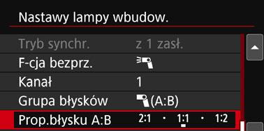 Zapoznaj się z instrukcją obsługi lampy Speedlite i przypisz jedną jednostkę podporządkowaną do grupy błysków A, a drugą do grupy błysków B. Ustaw lampy Speedlite w sposób przedstawiony na ilustracji.