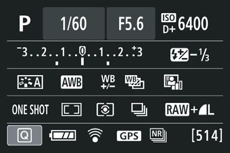 Nazewnictwo Ustawienia funkcji fotografowania (w trybach strefy twórczej, str. 31) Wyświetlacz przedstawia tylko takie informacje, które zostały w danym momencie zastosowane.