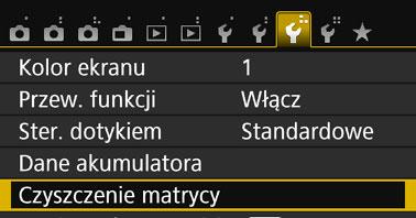 f Automatyczne czyszczenie matrycy Każde ustawienie przełącznika zasilania w pozycji <1> lub <2> uruchamia zintegrowany system czyszczenia matrycy pozwalający na automatyczne strząśnięcie kurzu z