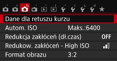 3 Dołączanie danych dla retuszu kurzuk Zwykle zintegrowany system czyszczenia matrycy pozbywa się większości kurzu, który może być widoczny na wykonywanych zdjęciach.