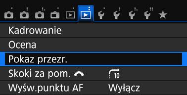 3 Pokaz przezroczy (automatyczne odtwarzanie) Aparat umożliwia wyświetlanie obrazów zapisanych na karcie w formie automatycznego pokazu przezroczy.