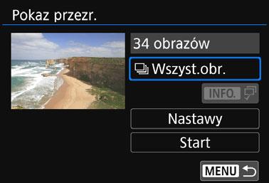 Liczba obrazów, które mają zostać odtworzone 2 Zaznacz obrazy, które mają zostać odtworzone.