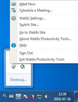 4), który znajduje się w menu rozwijanym dolnego paska systemu Windows. Korzysta on z mechanizmów MS Outlook, dzięki czemu można również wykorzystać go do tworzenia spotkań.