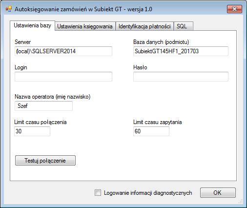 5. Naciśnij przycisk >>, aby aktywować plugin Autoksięgowanie zamówień w Subiekt GT i wyświetlić okno konfiguracji tego dodatku. 6.
