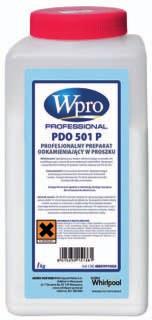 WPRO PROFESSIONAL PROFESJONALNY PREPARAT ODKAMIENIAJĄCY W PROSZKU PDO 501 P Preparat do usuwania kamienia i zabezpieczający przed jego powstawaniem, stosowany do zmywarek do naczyń, maszyn do kawy